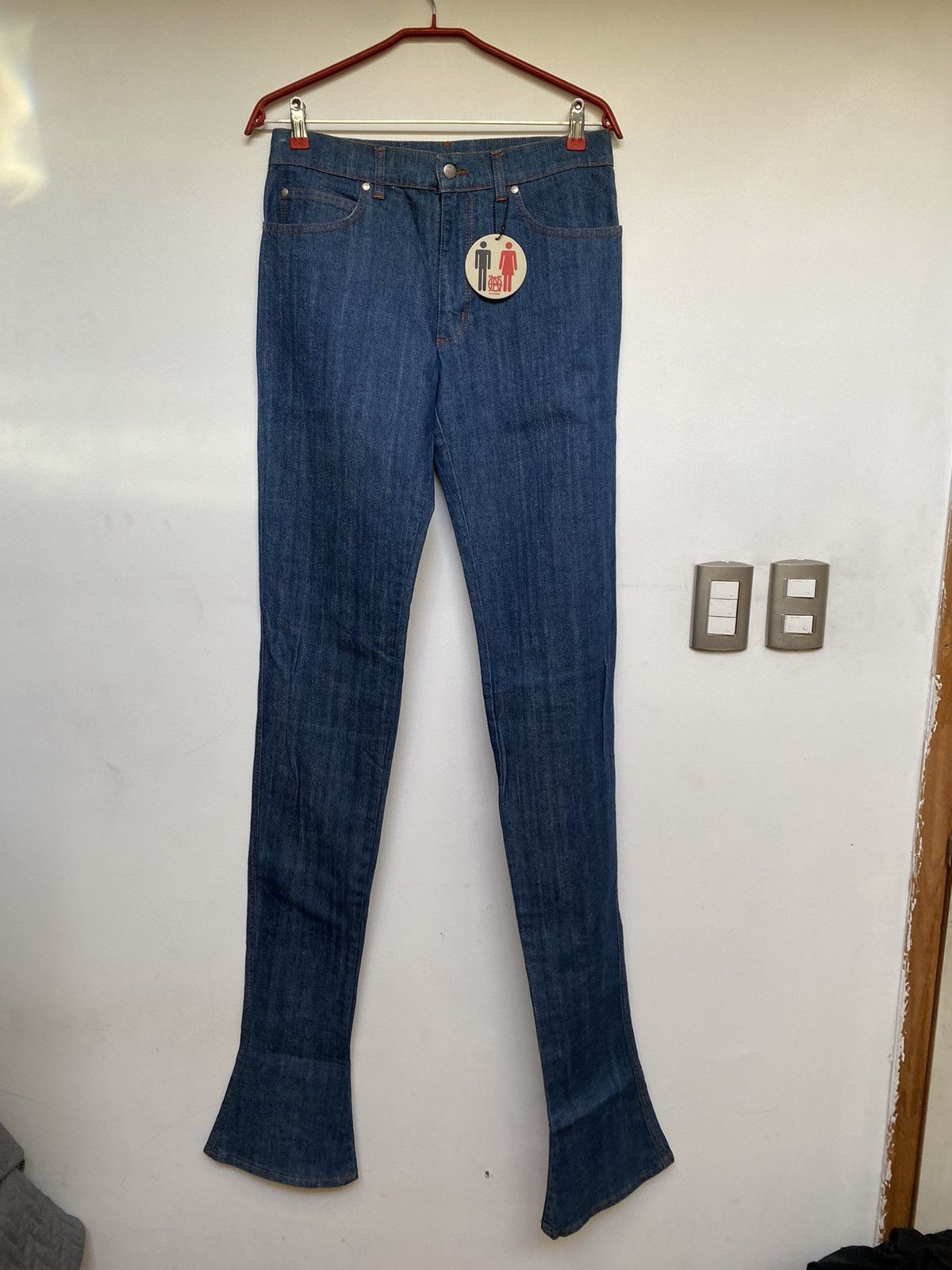 image of Jean Paul Gaultier Denim Stacked Jeans in Blue, Men's (Size 30)