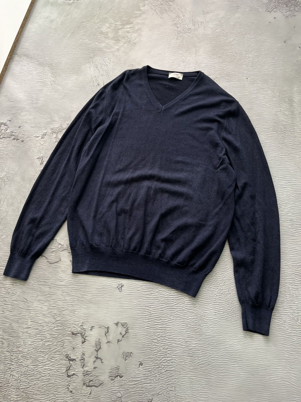 Gran Sasso Vintage Gran Sasso Wool V-Neck Sweater Blue Size US L / EU 52-54 / 3 - 1 Thumbnail