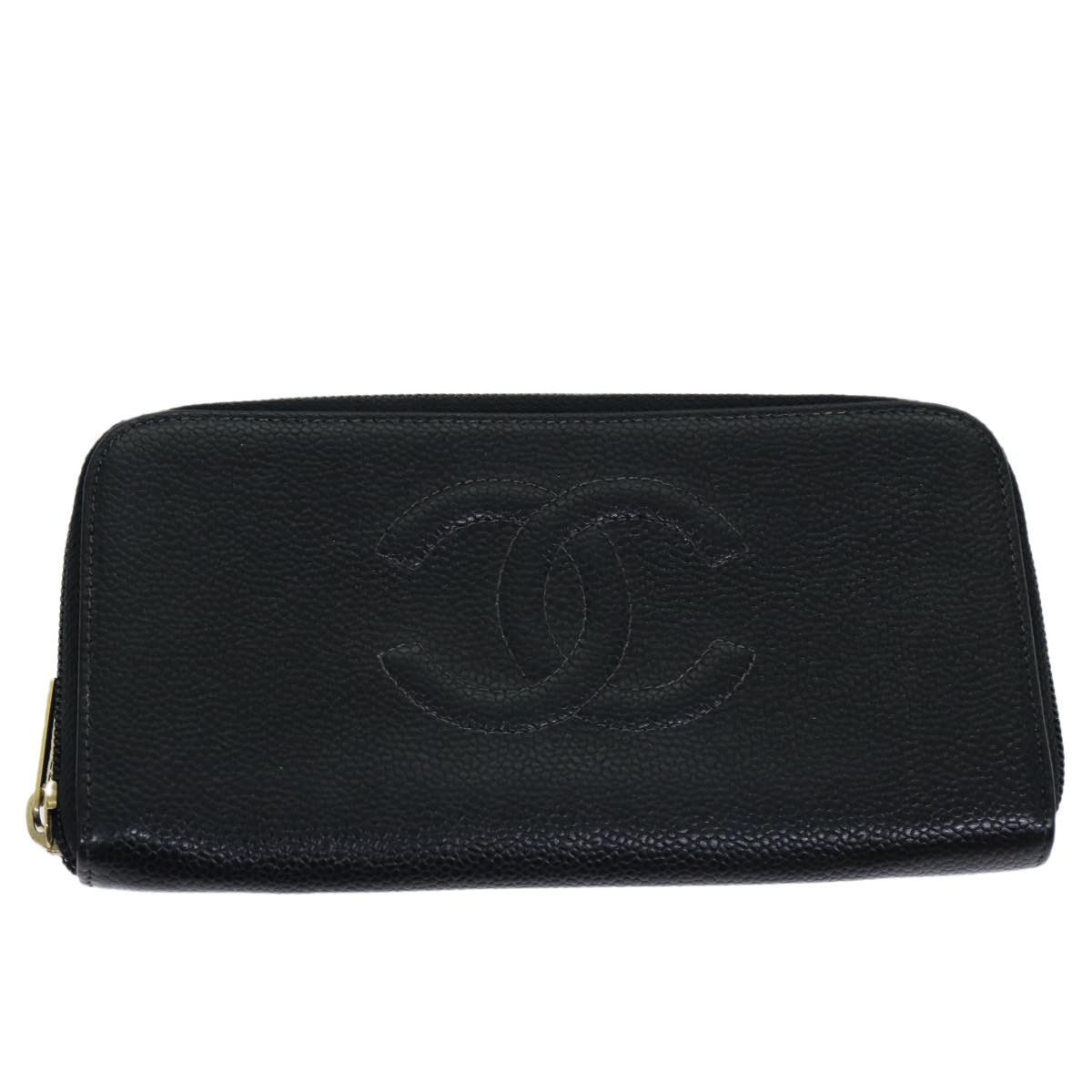 Logo Cc Black Leather Wallet (Pre-Owned)
