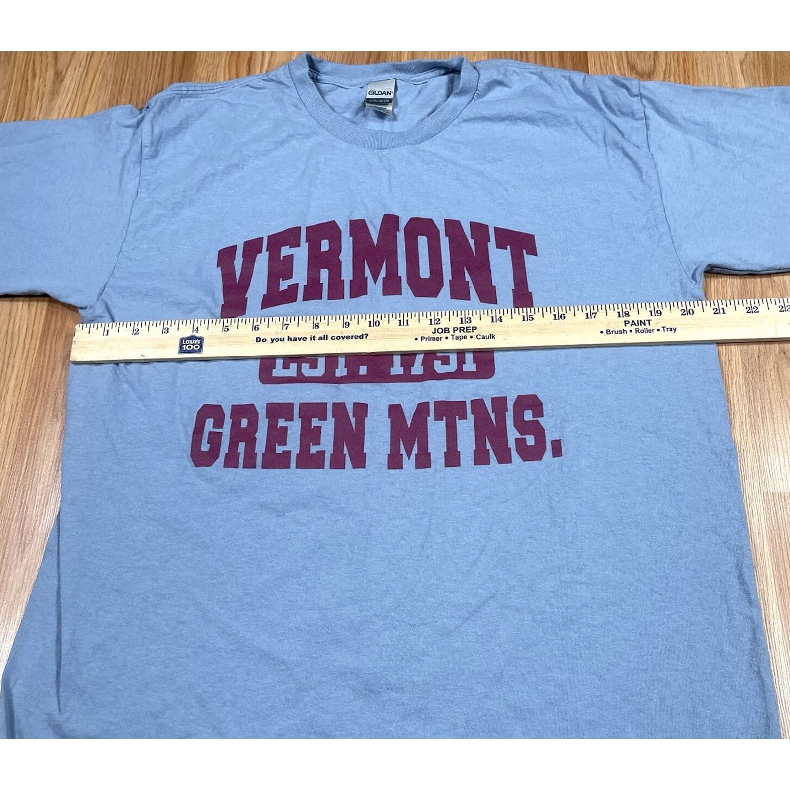 Gildan Gildan T-Shirt Adults L Large Blue Ultra Cotton Vermont Green Mountaineers Shirt Regular Blue Mens Size US L / EU 52-54 / 3 - 5 Thumbnail