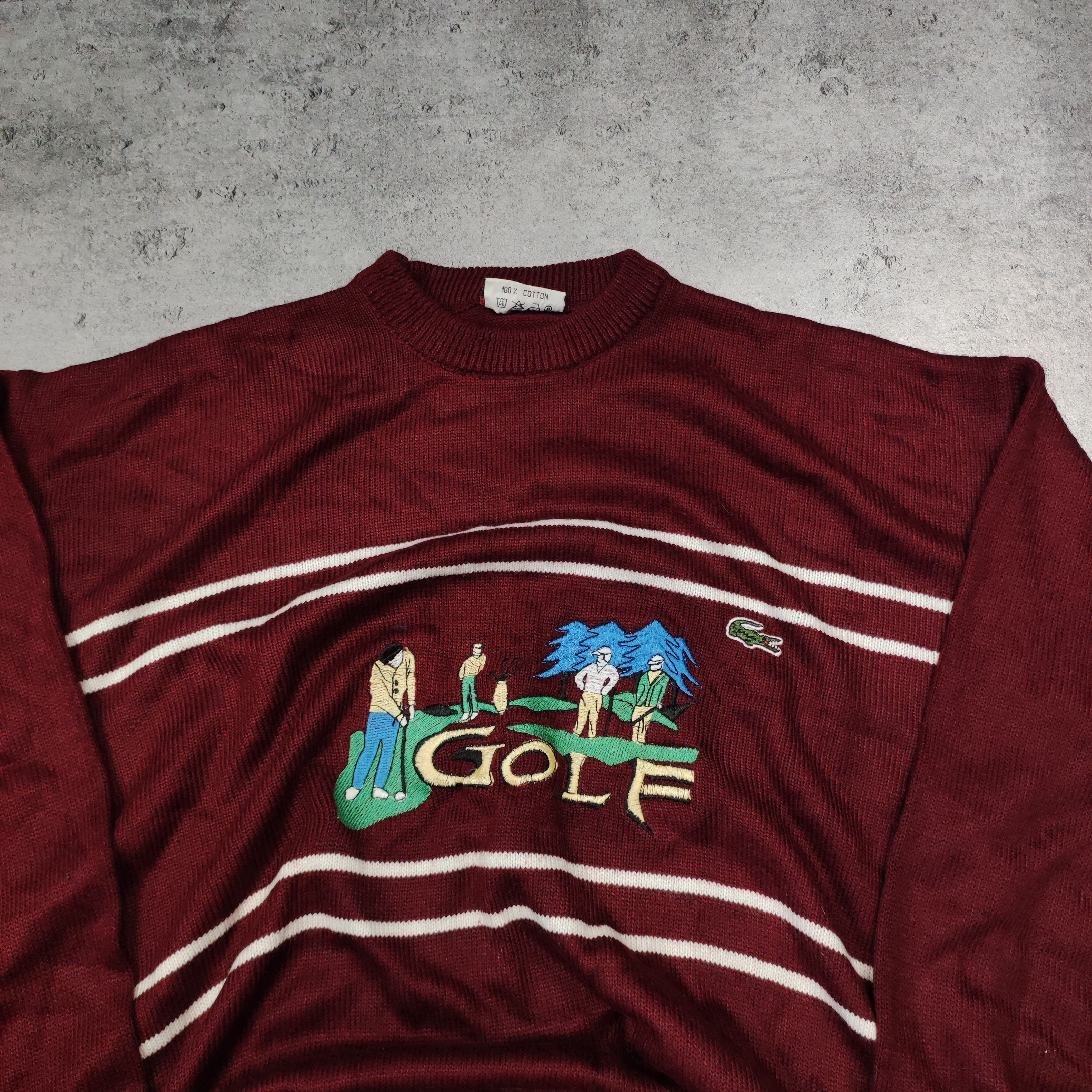 Lacoste × Vintage RARE Vintage Lacoste France 80s Golf Graphic Sweater Size US L / EU 52-54 / 3 - 4 Thumbnail