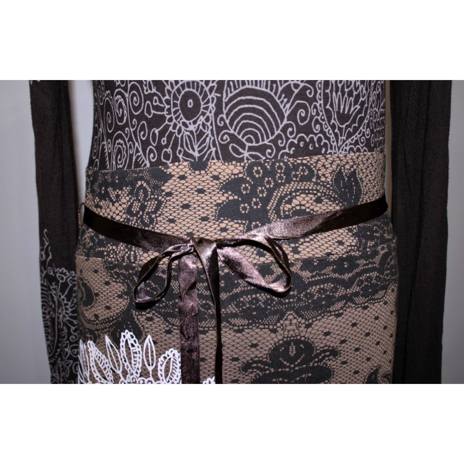 Desigual Desigual Dress Womens XL Brown Knee Length A-Line 27V2893 Size XL / US 12-14 / IT 48-50 - 2 Thumbnail
