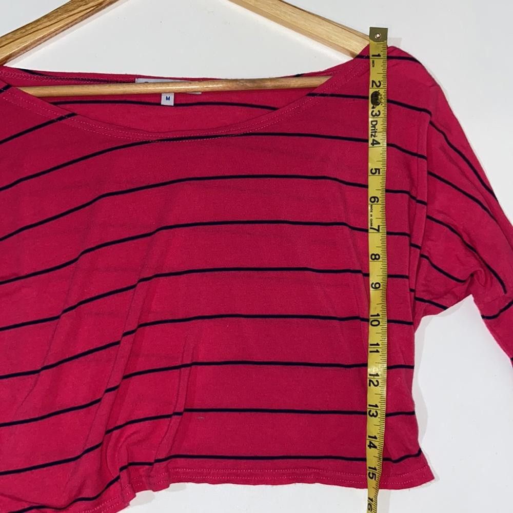 Designer Off The Shoulder Pin Striped Crop Top Size Medium Size M / US 6-8 / IT 42-44 - 3 Thumbnail