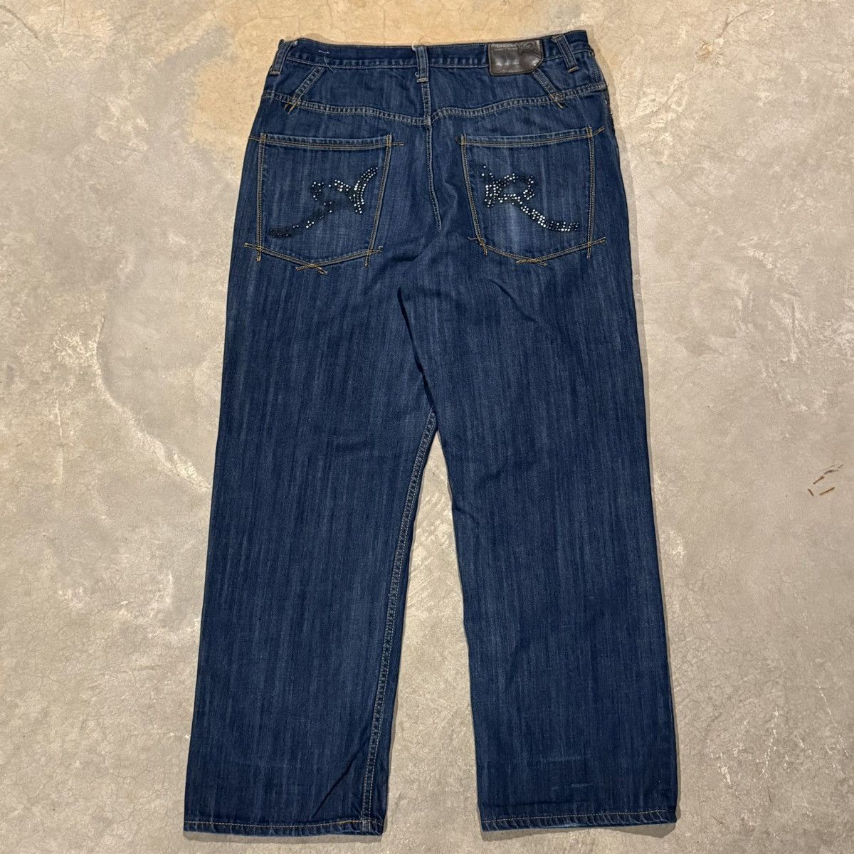 Rocawear Vtg 2000s Rocawear Crystal Embellished Faded Baggy Jeans Y2K Size US 38 / EU 54 - 1 Thumbnail