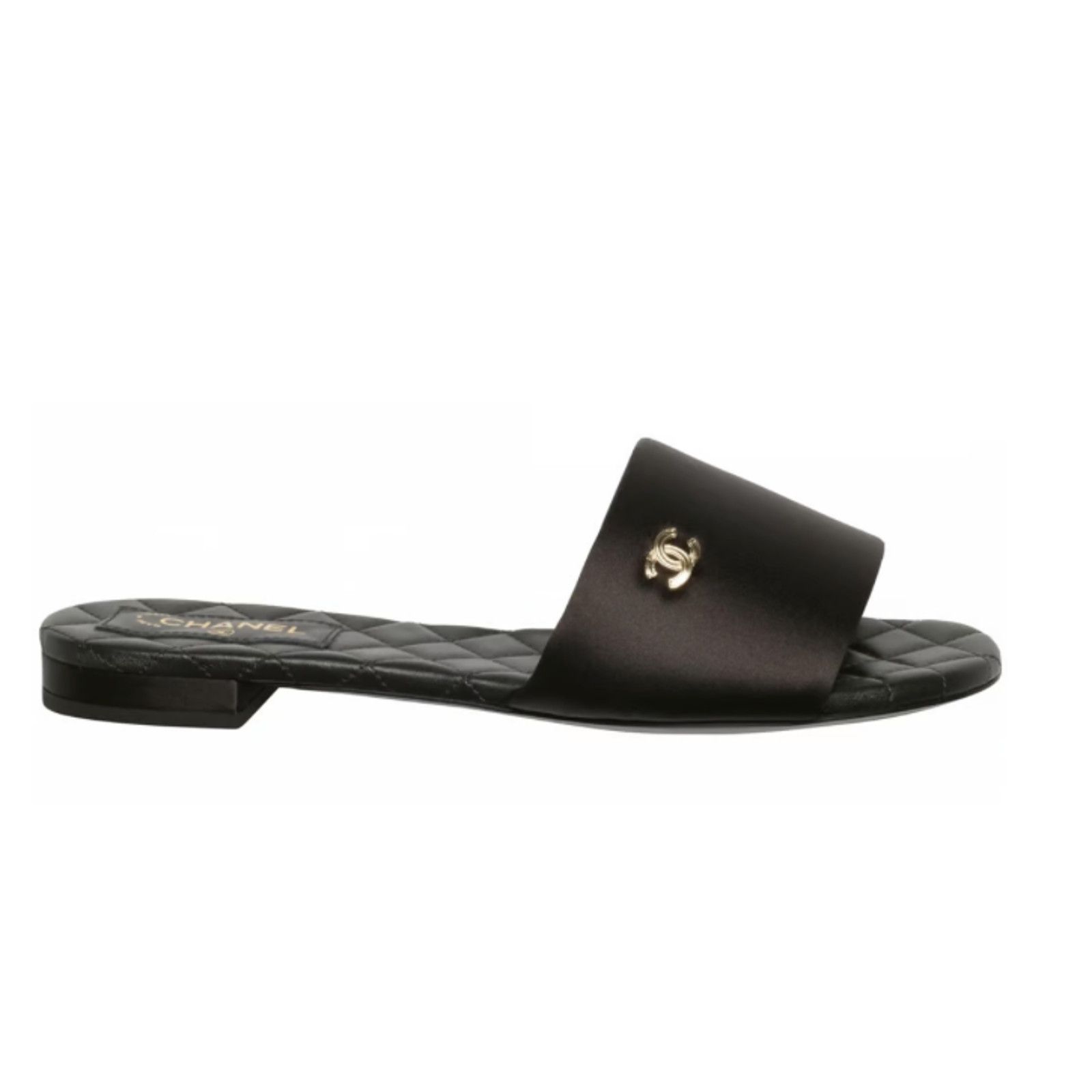 Chanel 22P CC Logo Quilted Leather Slide Mule Sandal Flop Flat 41 Size US 11 / IT 41 - 1 Thumbnail