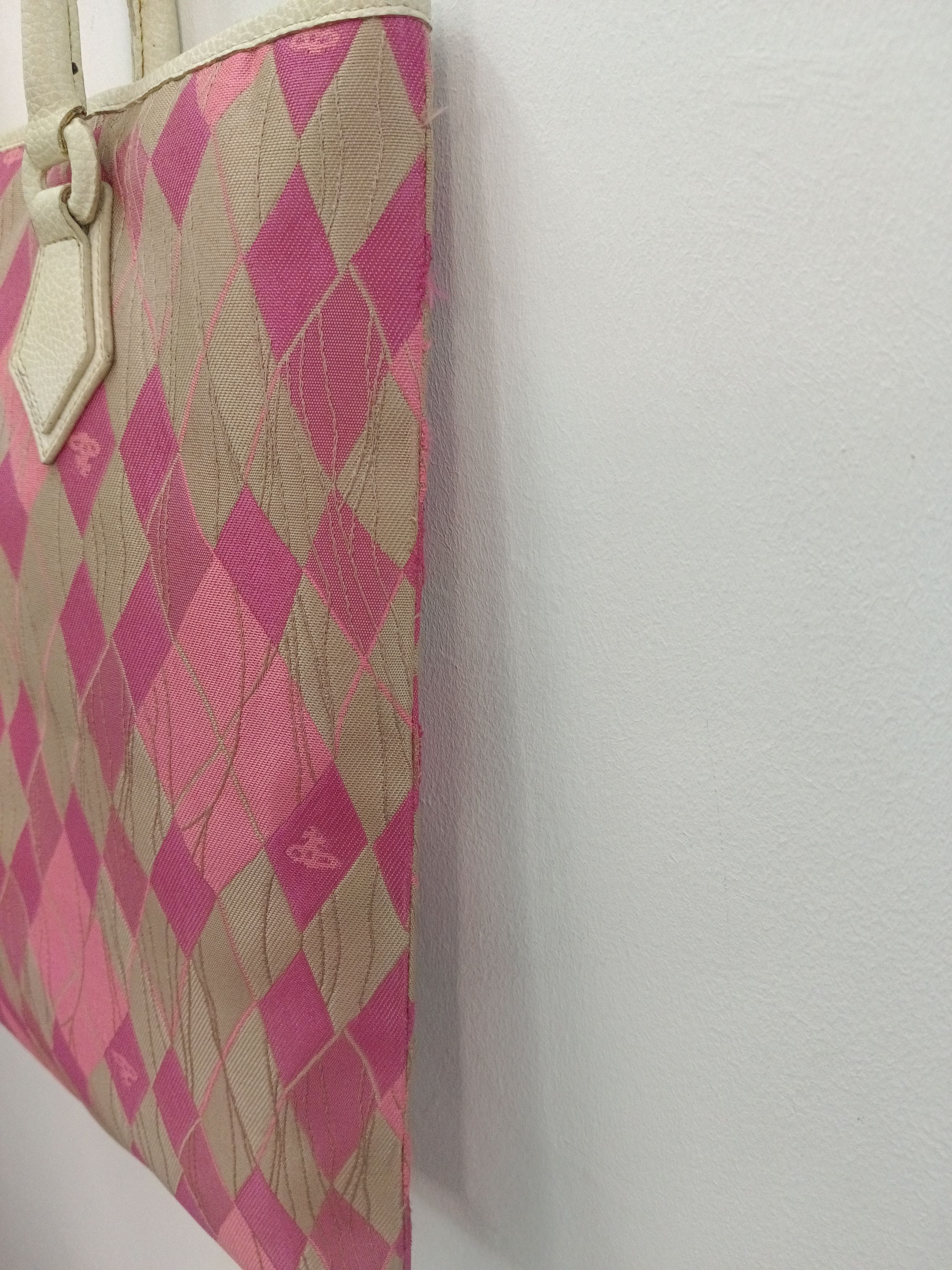 Vivienne Westwood Vintage Vivienne Westwood Pink Argyle Canvas Tote Bag Size ONE SIZE - 7 Thumbnail