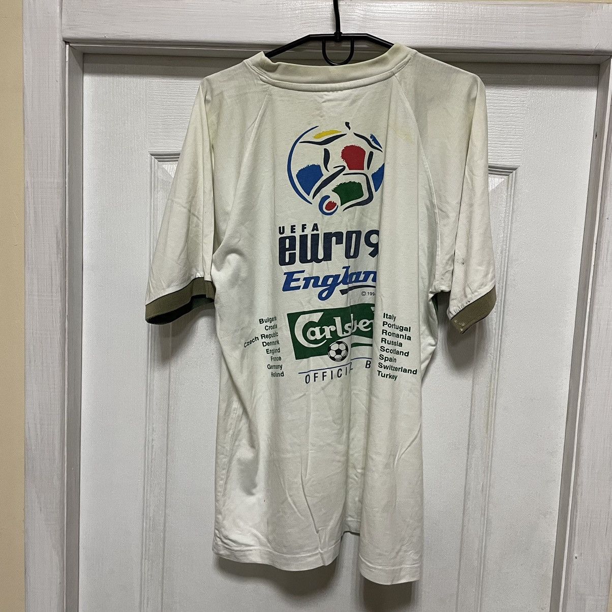 UEFA × Vintage Vintage distre Carlsberg Shirt UEFA Euro England 96 1994 tee Size US XL / EU 56 / 4 - 1 Thumbnail