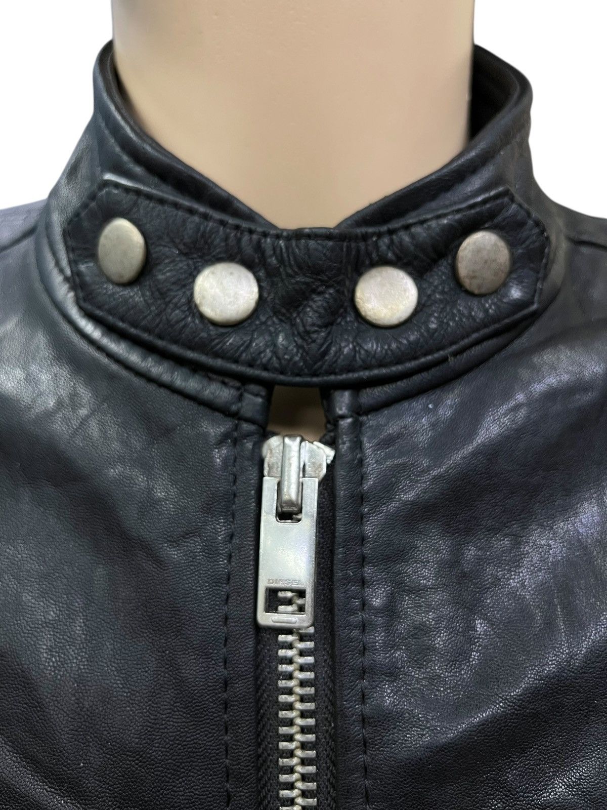 Diesel 🔥FYE💥Diesel “Silence/Noise” Moto Leather Jacket Rare Size US M / EU 48-50 / 2 - 4 Thumbnail