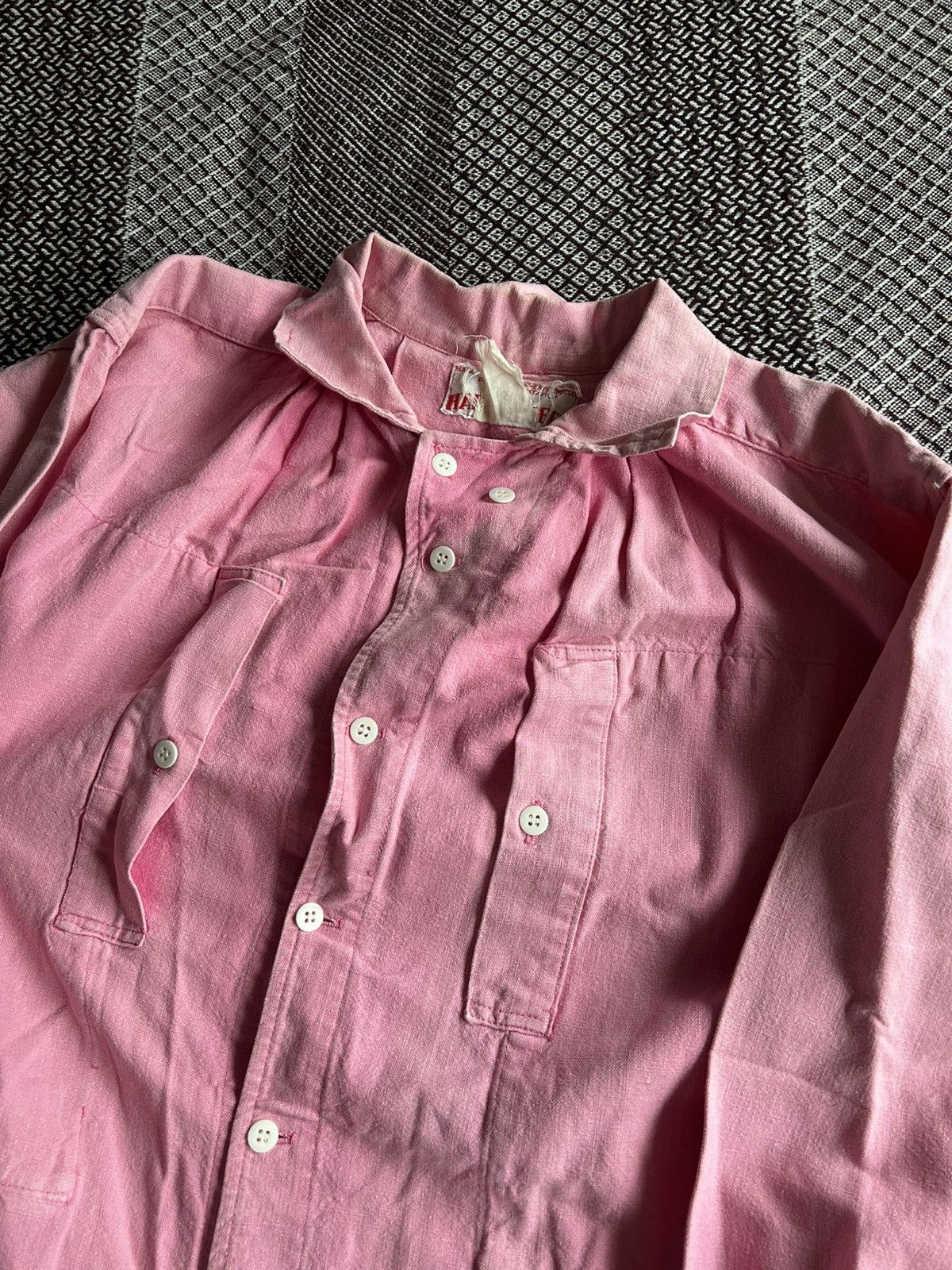 Japanese Brand × Vintage Vintage 70s Heavy Workwear Shirt Polo Manufacture Faded Size US XXL / EU 58 / 5 - 5 Thumbnail