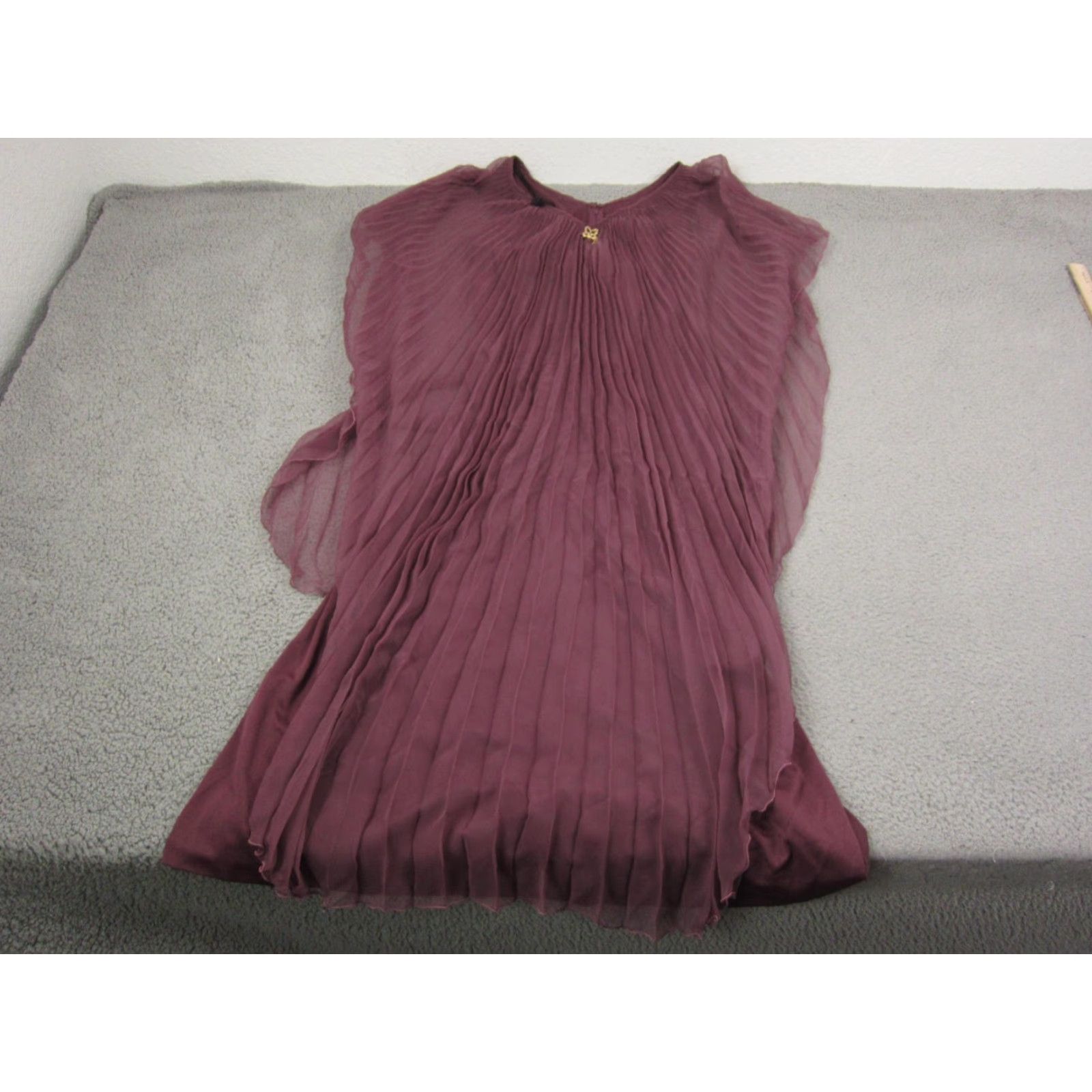 Vintage Vintage Lily Lynn Dress Womens 14.5 Red Chiffon Midi Pleated Sleeveless Crew Neck Lined 70s 80s 90s Retro/Classic Shift Dress Mens? Womens Size XL / US 12-14 / IT 48-50 - 2 Thumbnail