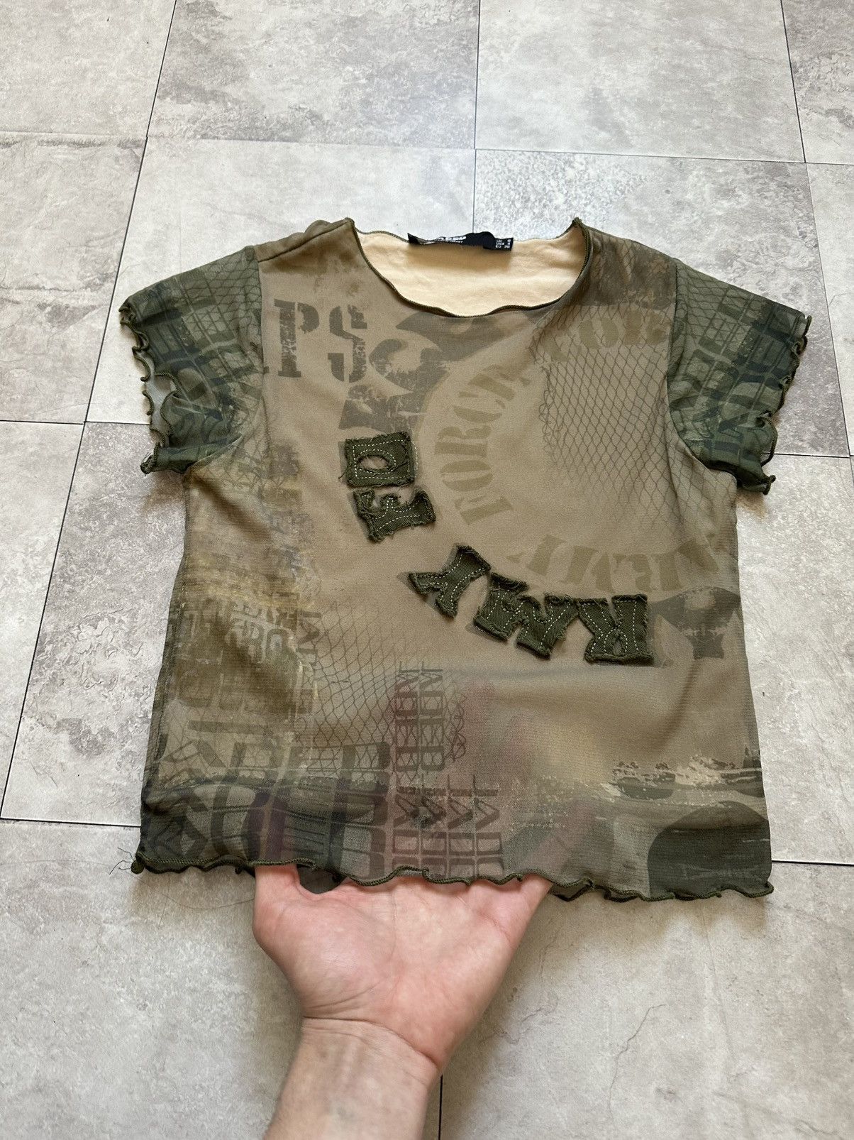 Jaded London Jaded London Y2K Military Mesh Top Punk T-Shirt LGB Vibe Size S / US 4 / IT 40 - 4 Thumbnail