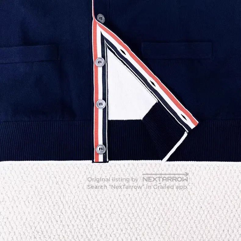 Thom Browne Thom Browne Navy Knit Cardigan Jacket Size US M / EU 48-50 / 2 - 5 Thumbnail