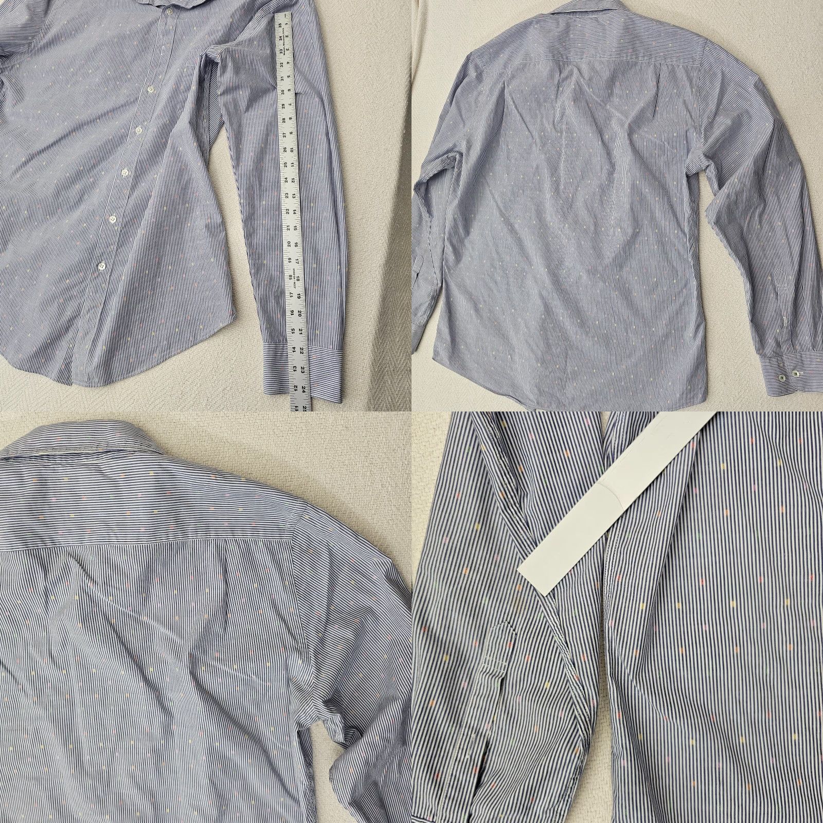 Rodd & Gunn Rodd & Gunn Button Up Shirt Men's XL Blue Striped & Dotted Sports Fit Size US XL / EU 56 / 4 - 8 Thumbnail