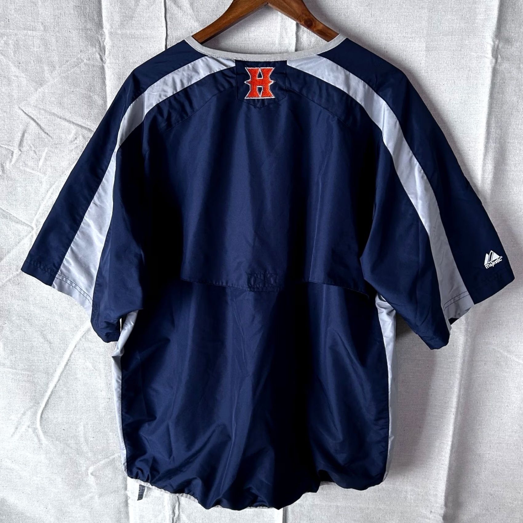 Vintage Majestic Raiders Windbreaker Jacket Mens L Blue V-Neck Short Sleeve Pullover Size US L / EU 52-54 / 3 - 2 Thumbnail