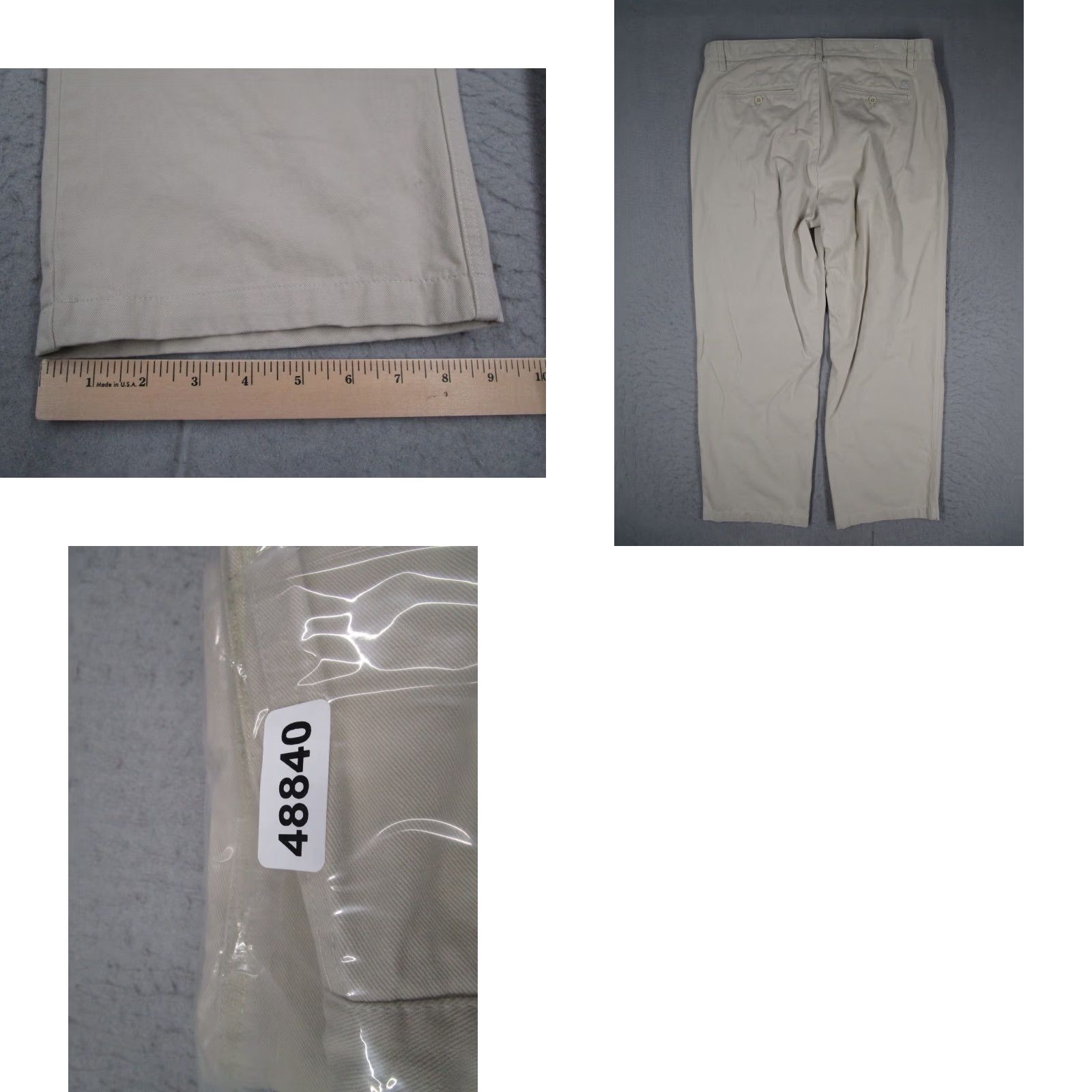 Calvin Klein VINTAGE Calvin Klein Pants Mens 33 Beige Super Sandwash Twill Flat Front Chinos 100% Cotton Casual 33W x 30L Mens B eige Size US 33 - 9 Thumbnail