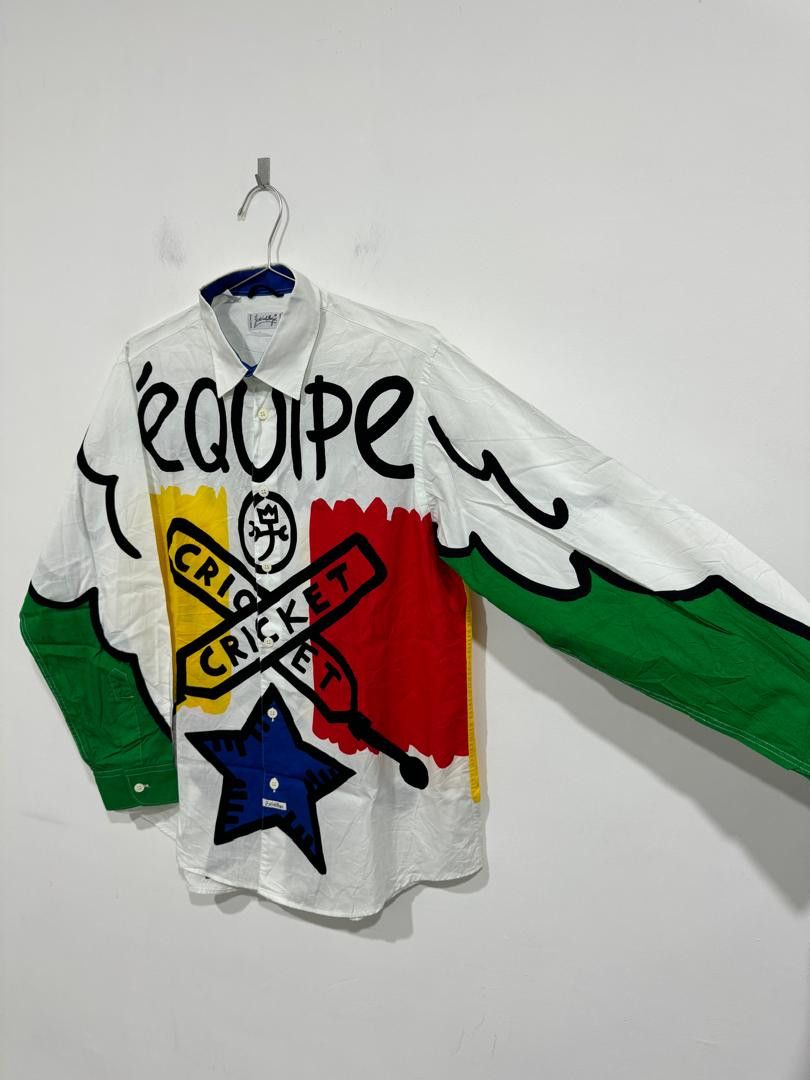Jean Charles De Castelbajac Vintage Jean Charles De Castelbajac 'equipe Cricket Shirt Size US L / EU 52-54 / 3 - 4 Thumbnail