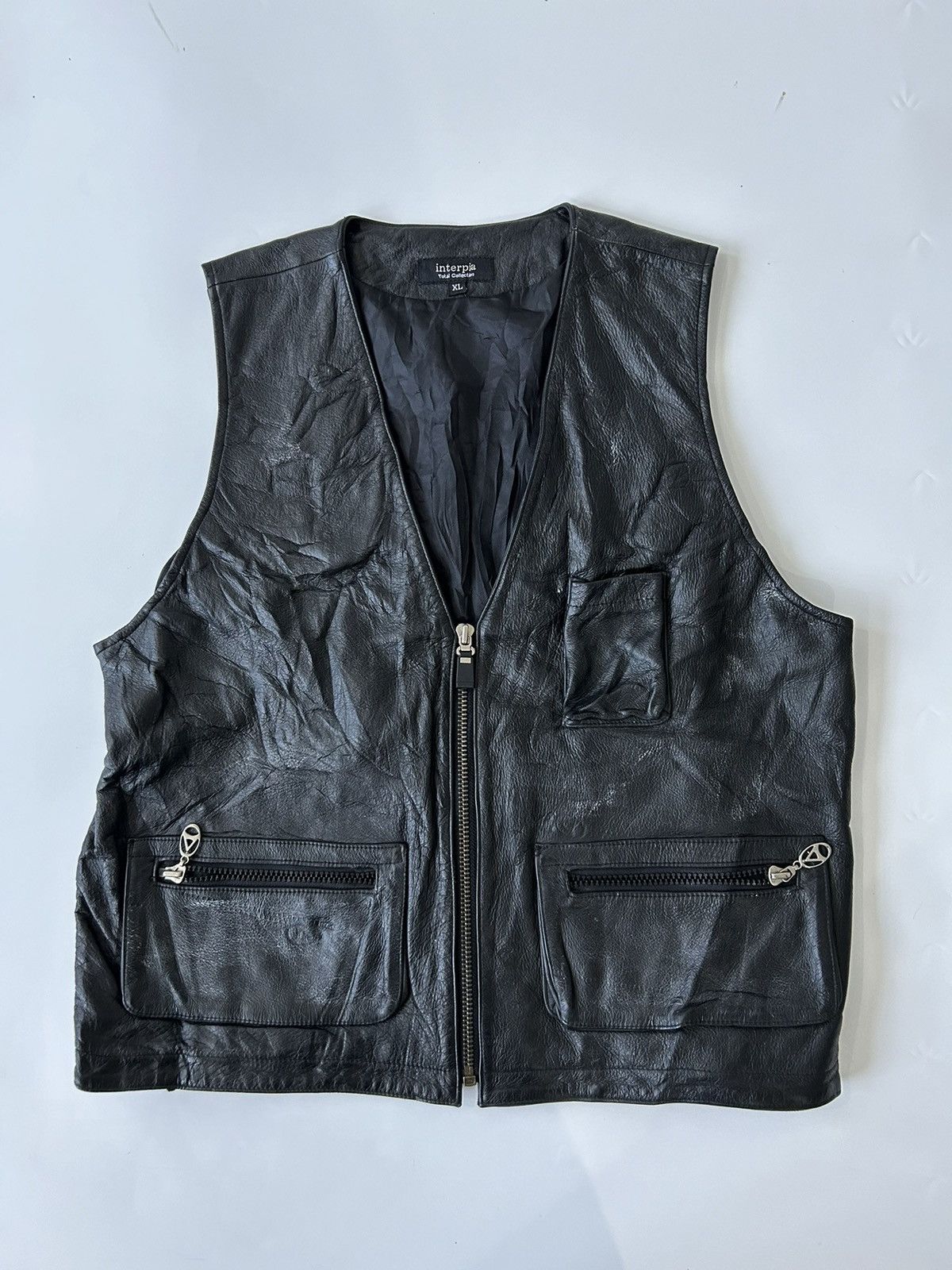 Leather × Vintage INTERPIA BLACK LEATHER VEST Size US M / EU 48-50 / 2 - 1 Thumbnail