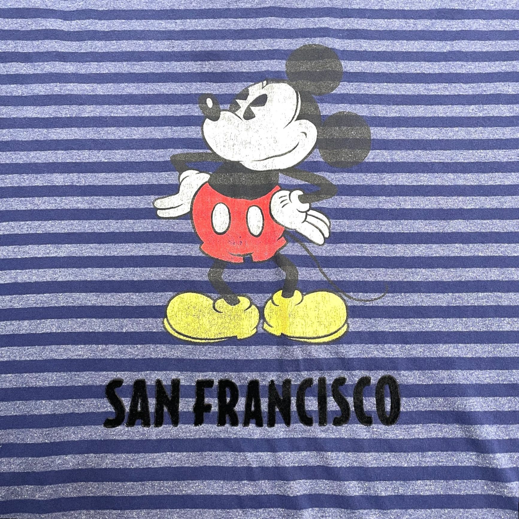 Disney Disney Mickey Mouse Vintage T-Shirt Mens XXL Blue Striped Crew Neck Casual Tee Size US XXL / EU 58 / 5 - 3 Thumbnail