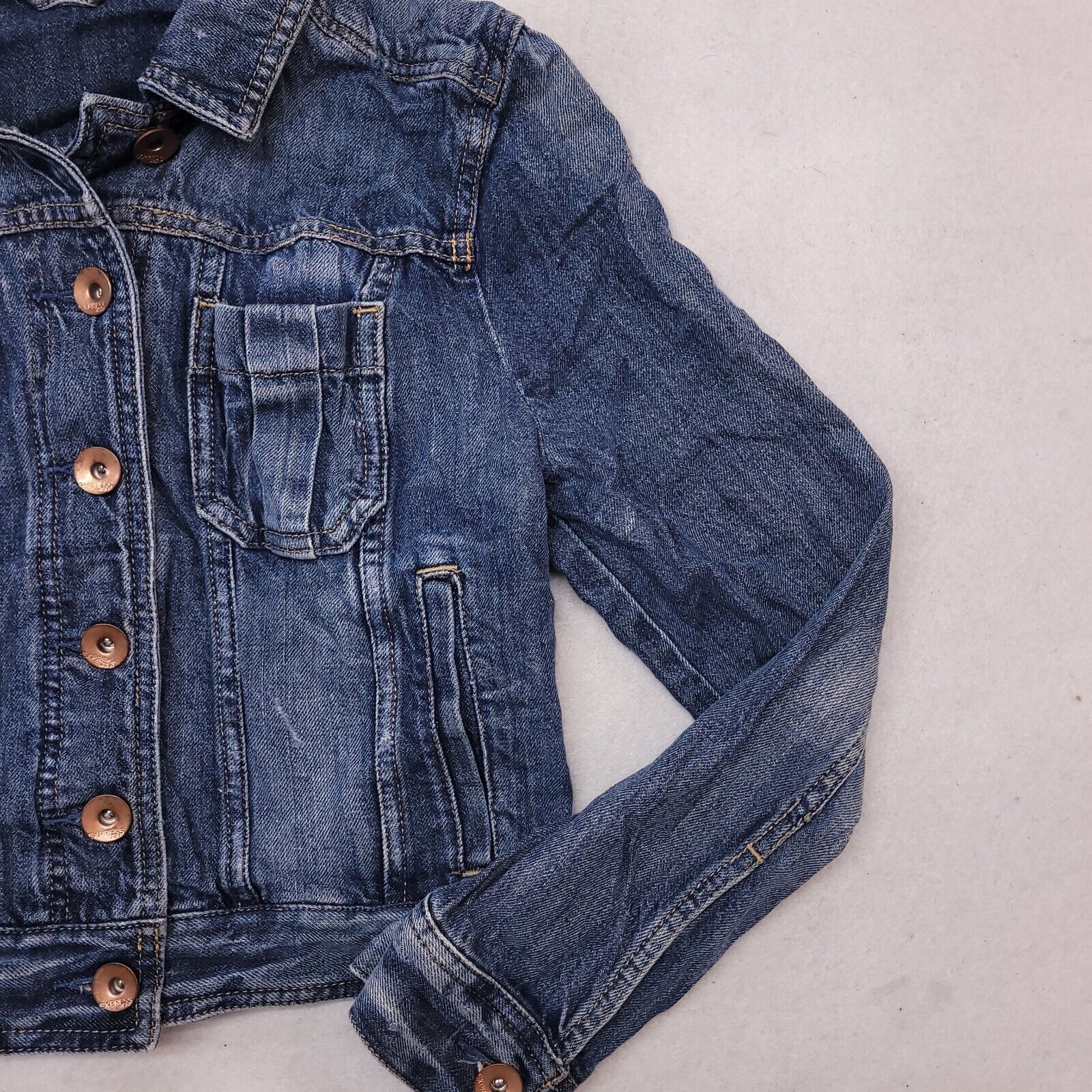 Express Express Casual Long Sleeve Jean Jacket Womens Size S Blue Size S / US 4 / IT 40 - 5 Thumbnail