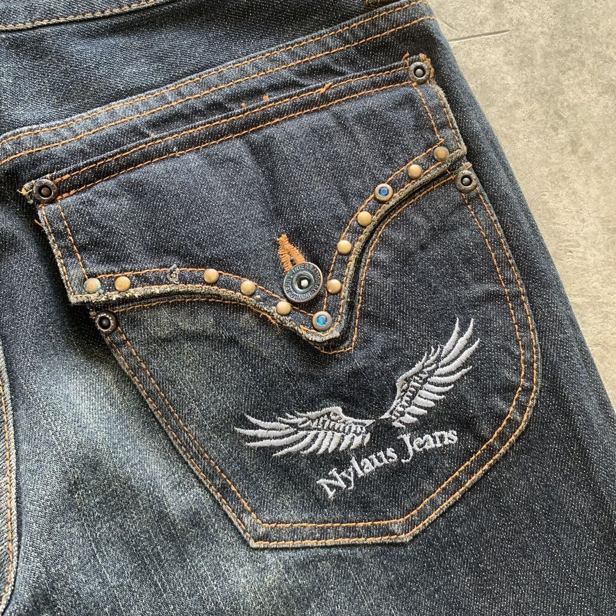 Japanese Brand Nylaus Clothing wings studded flared jeans Size US 32 / EU 48 - 7 Thumbnail