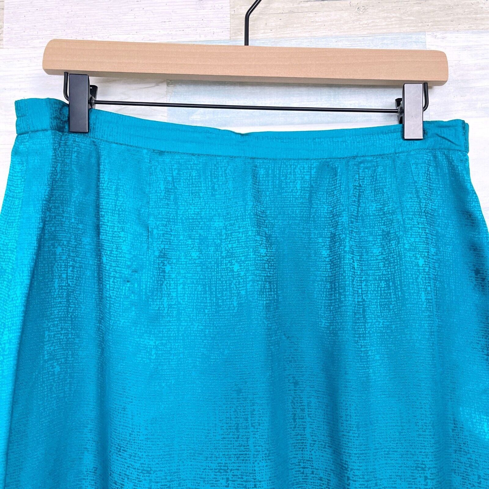 Vintage Adrianna Papell Silk Satin Skirt Suit Blue Womens 12 Size 34" / US 12 / IT 48 - 9 Thumbnail