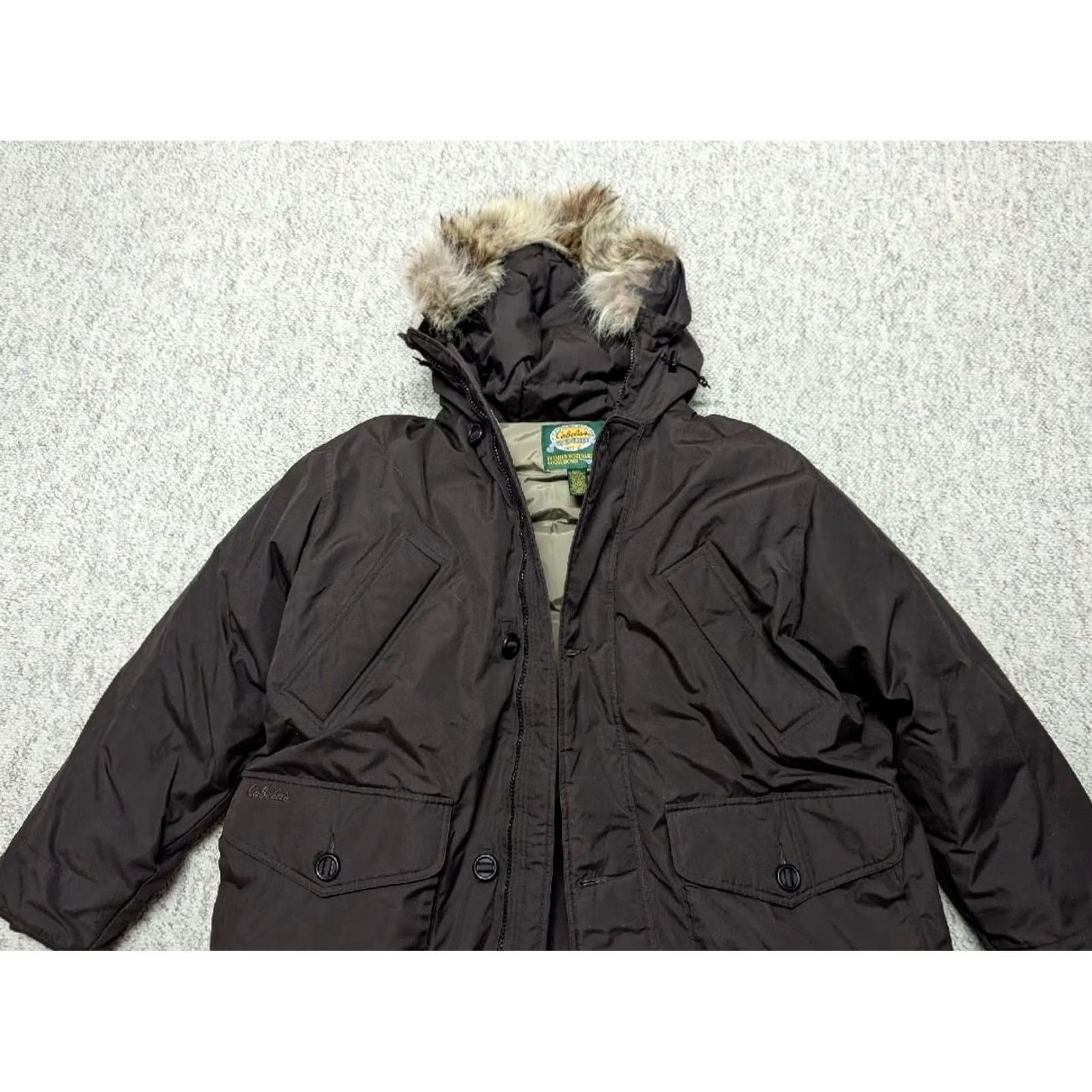 Vintage VINTAGE Cabela's parka coat GOOSE DOWN coyote fur trim XL brown ARCTIC coat Men's Size US XL / EU 56 / 4 - 7 Thumbnail