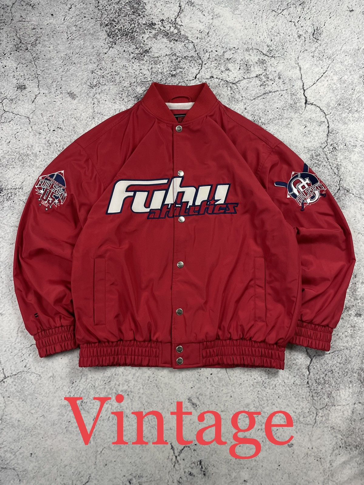 Fubu FUBU M Red Varsity Bomber Jacket Y2K Drip Swag Size US M / EU 48-50 / 2 - 1 Thumbnail