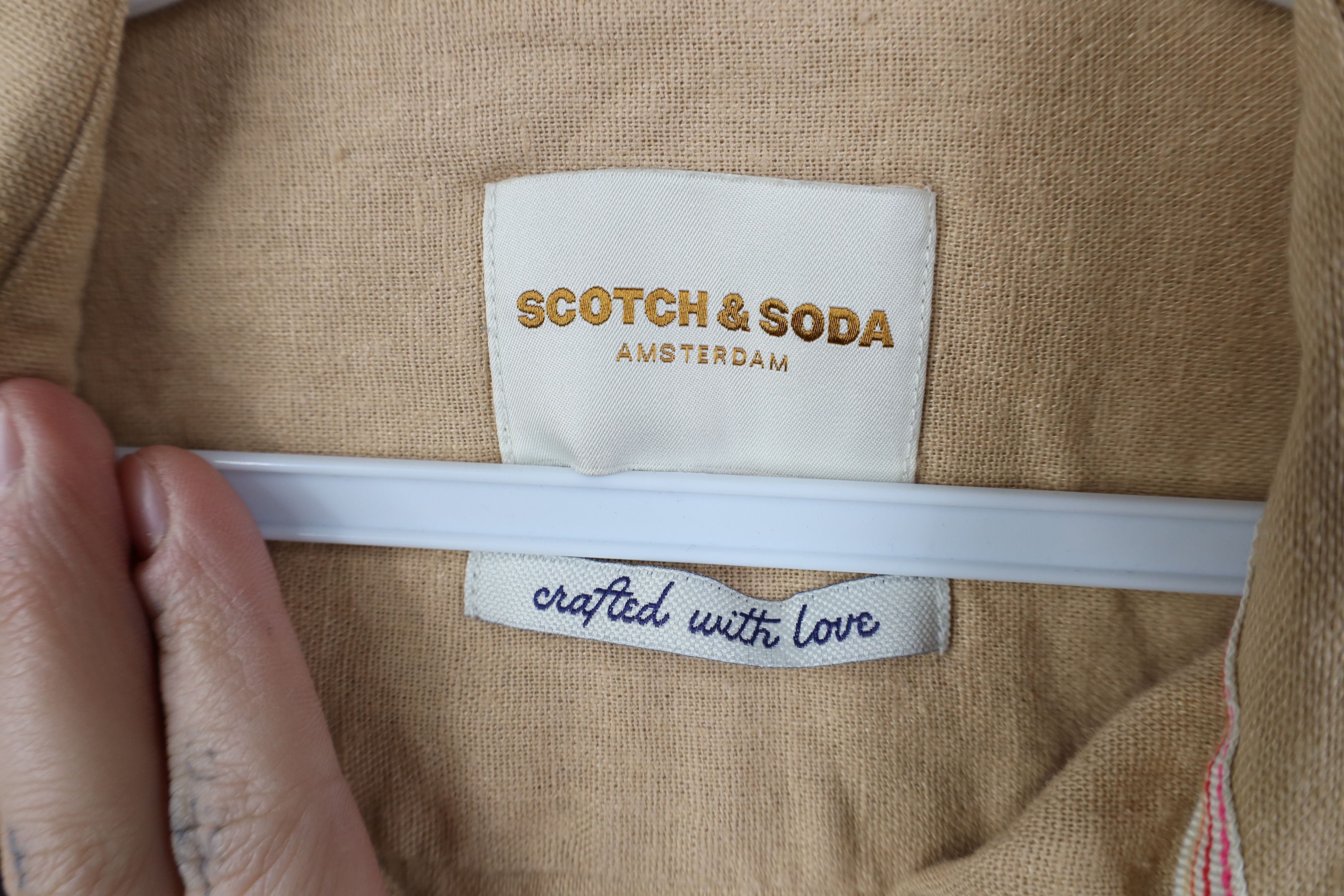 Scotch & Soda Scotch & Soda Blend Short Sleeve Collared Button Shirt Beige Size US S / EU 44-46 / 1 - 6 Thumbnail