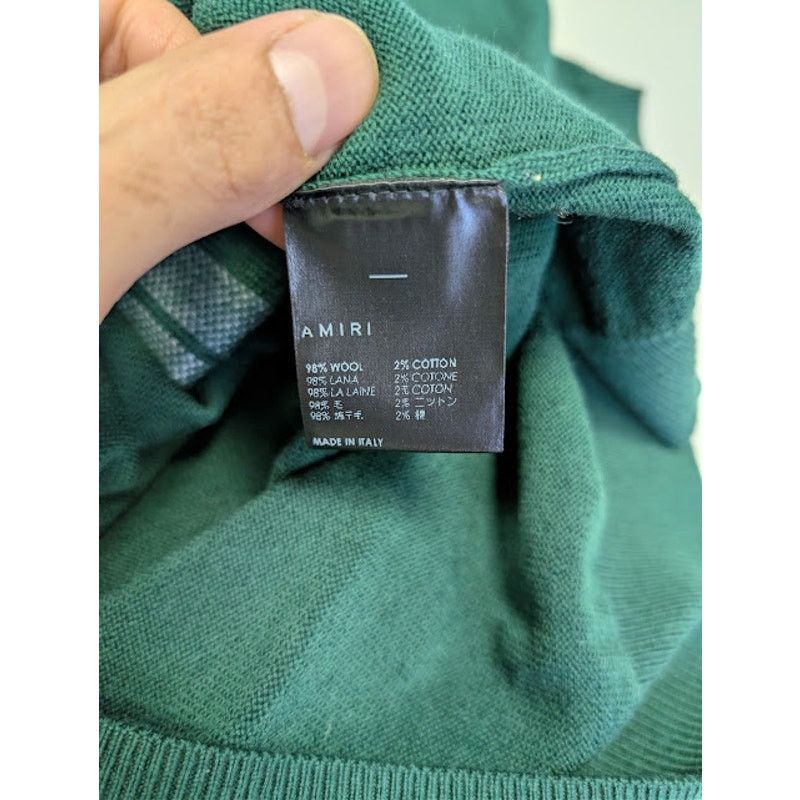 Amiri o1rshd1 Stack Stripe Short Sleeve Polo Shirt in Green Size US M / EU 48-50 / 2 - 18 Thumbnail