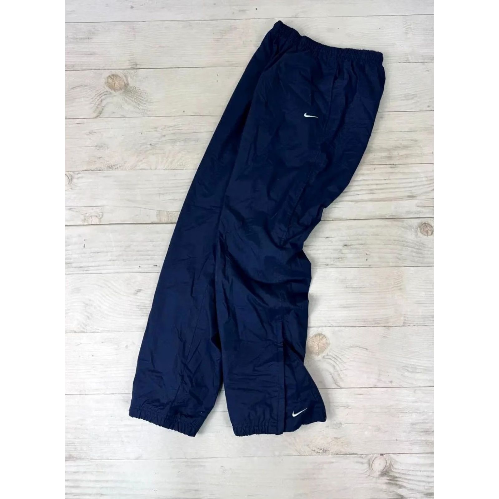Nike VINTAGE Nike Track Pants Men S Blue Nylon Drill 00s Swoosh Nylon Drill 90s 00s Nike Track Pants Mens Blue S Size US 29 - 2 Thumbnail