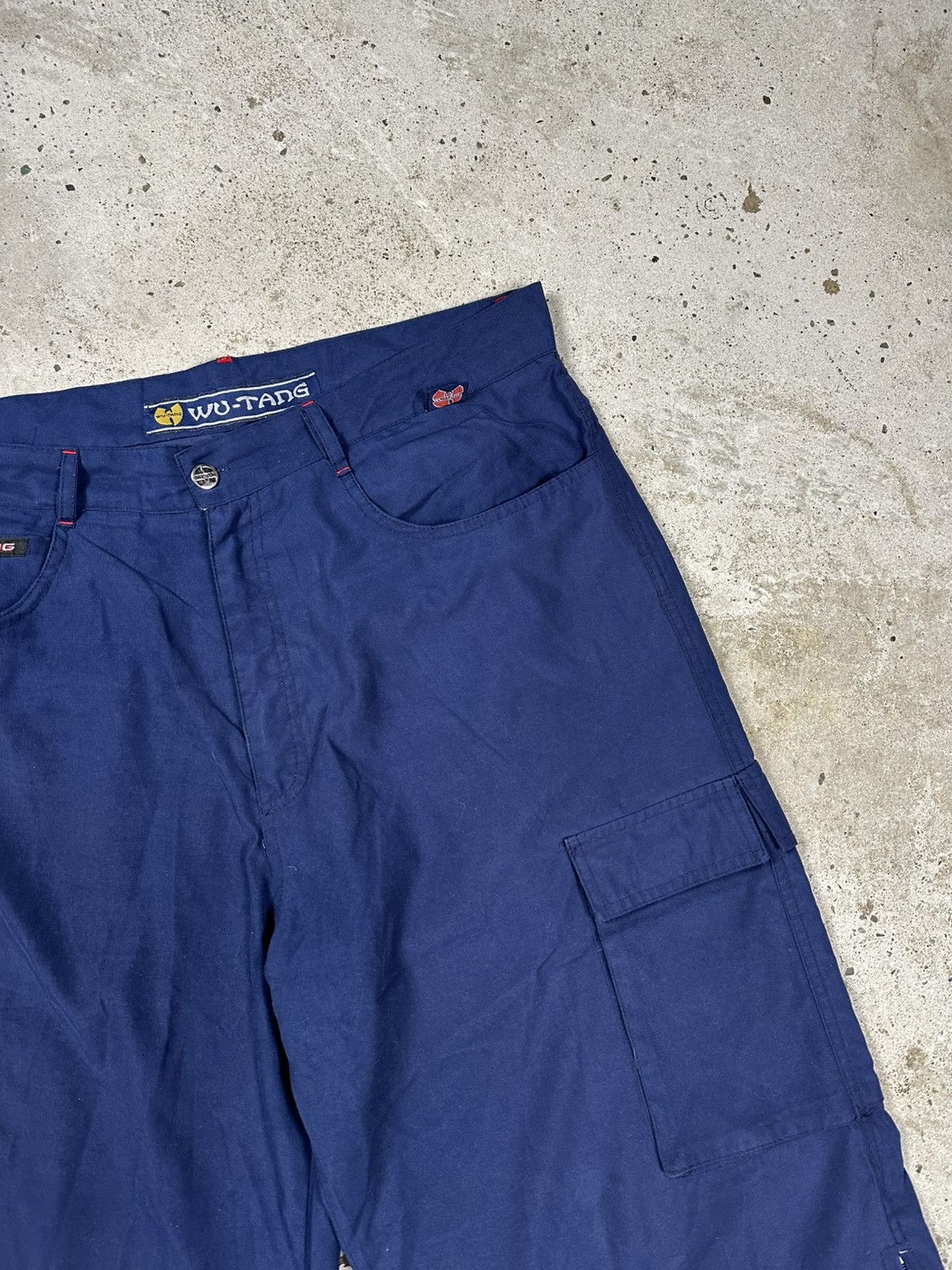 Vintage × Wu-Tang Clan Vintage 90s Wu Tang Baggy Cargo Jorts Shorts Navy Size US 38 / EU 54 - 6 Thumbnail