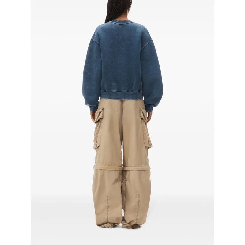 Alexander Wang o1s22i1n0225 Boxy Crewneck Sweatshirt in Blue Size XXS / US 00 / IT 34 - 2 Thumbnail