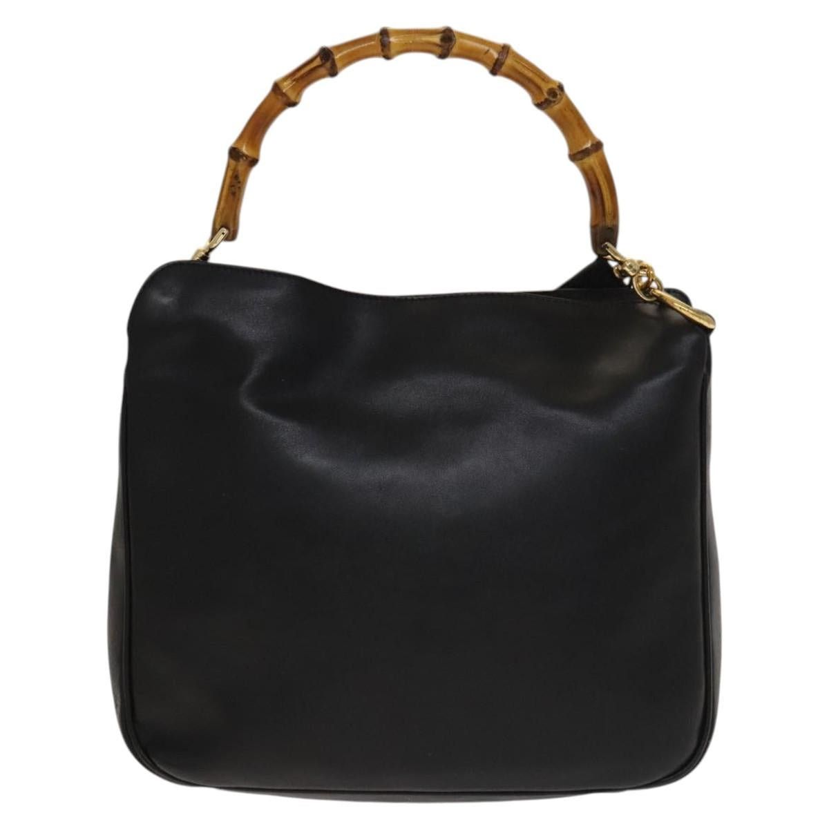 Gucci GUCCI Bamboo Hand Bag Leather Black Gold 001 001 Size ONE SIZE - 2 Thumbnail