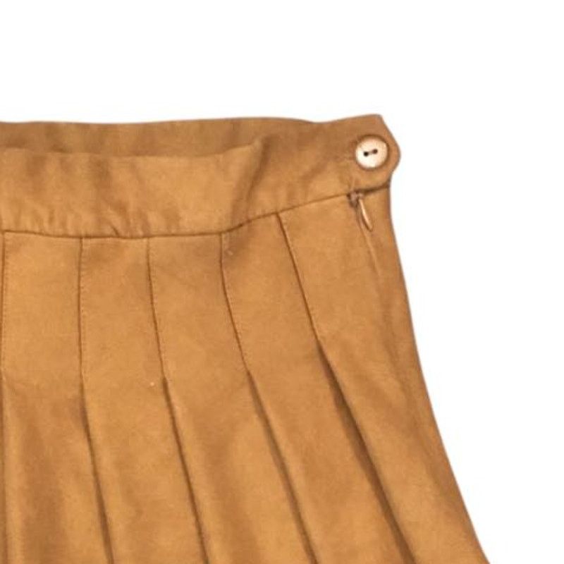 Other Retro/Vintage Gold Yellow Pleated Mini Skirt XS Waist 26" Size 26" / US 2 / IT 38 - 3 Thumbnail