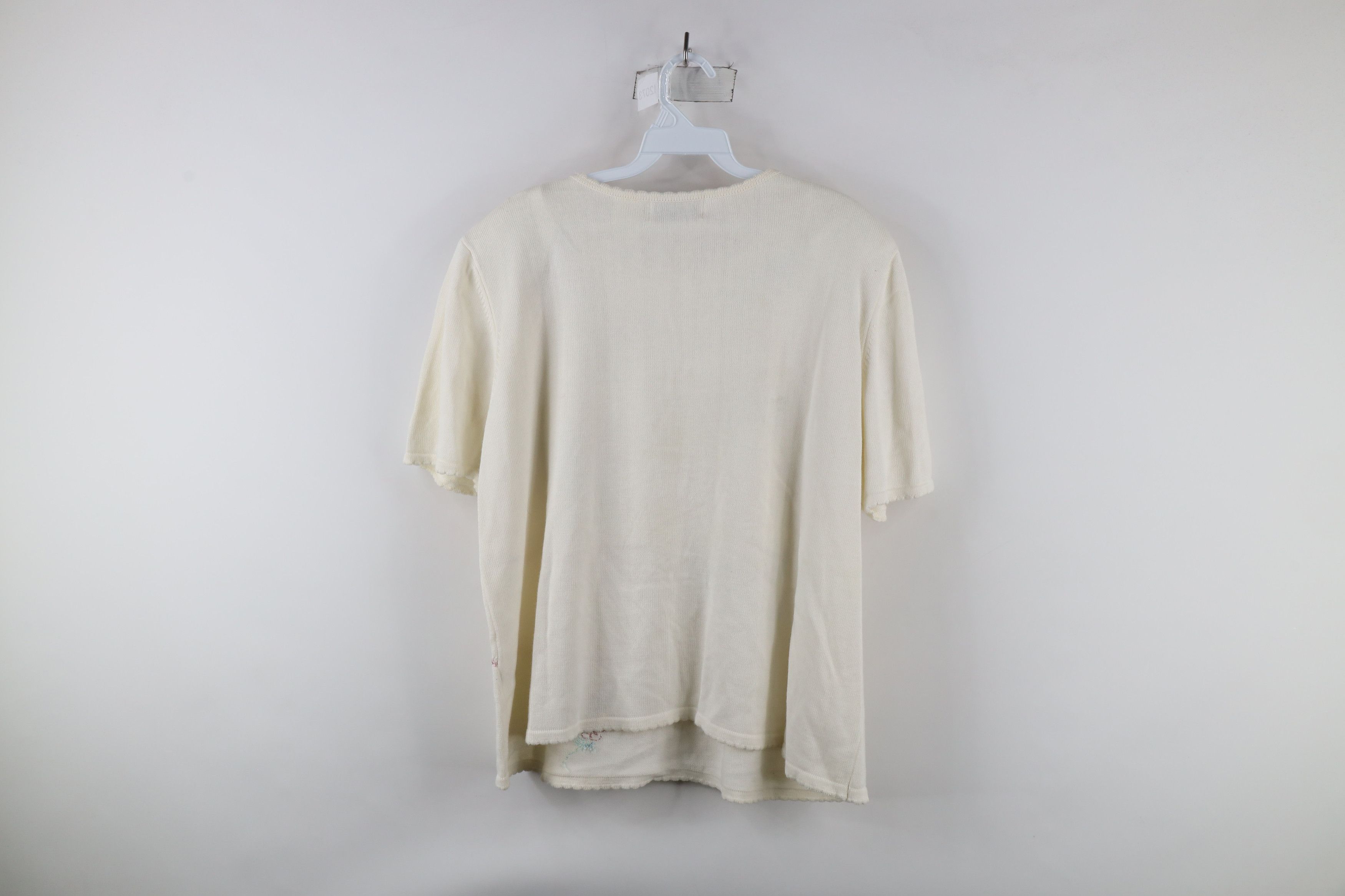 Vintage Vintage 90s Country Primitive Knit Short Sleeve Sweater Size XL / US 12-14 / IT 48-50 - 9 Thumbnail