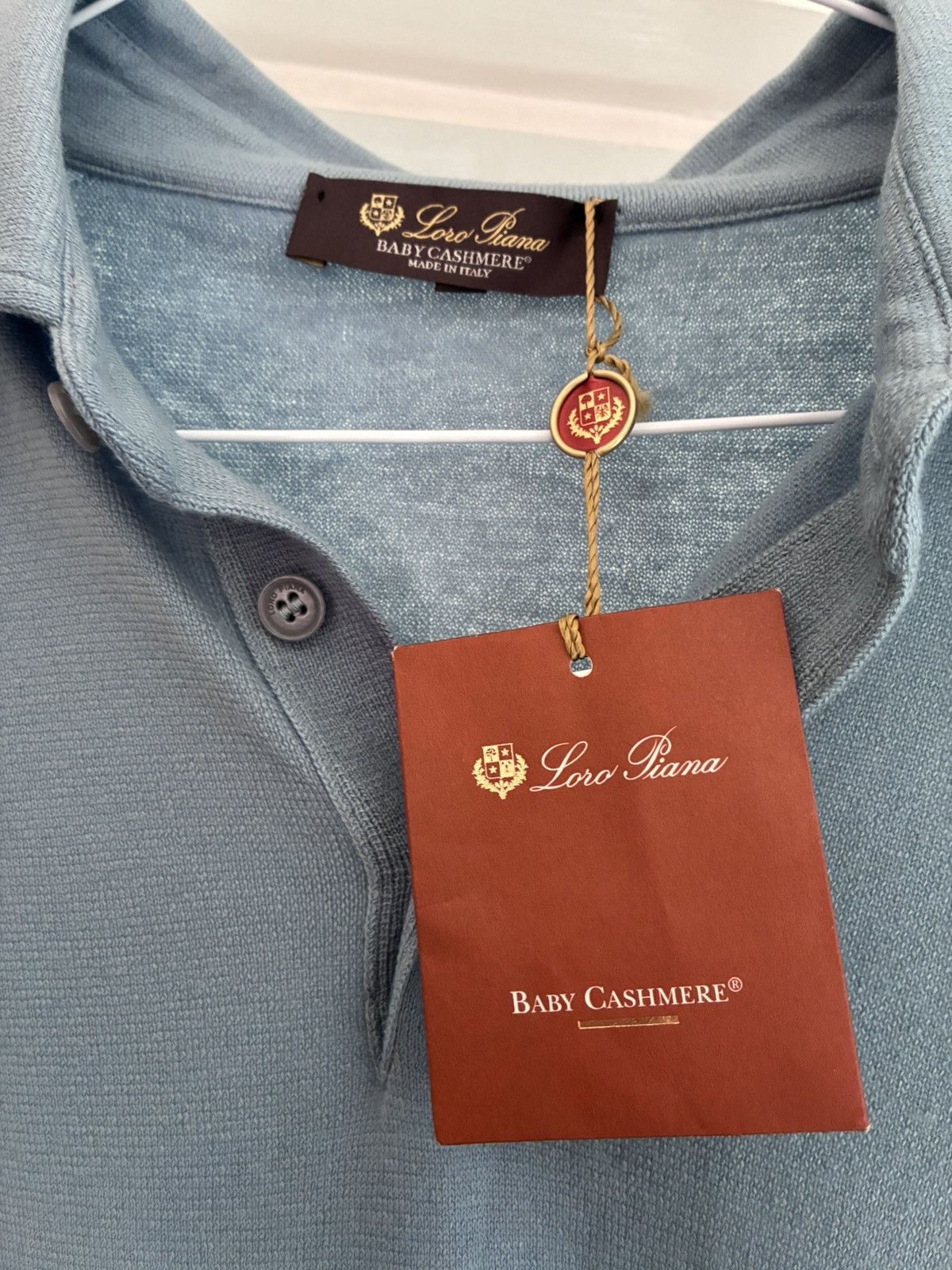 Loro Piana Loro piana light blue baby cashmere polo knit size 48 Size US M / EU 48-50 / 2 - 2 Thumbnail