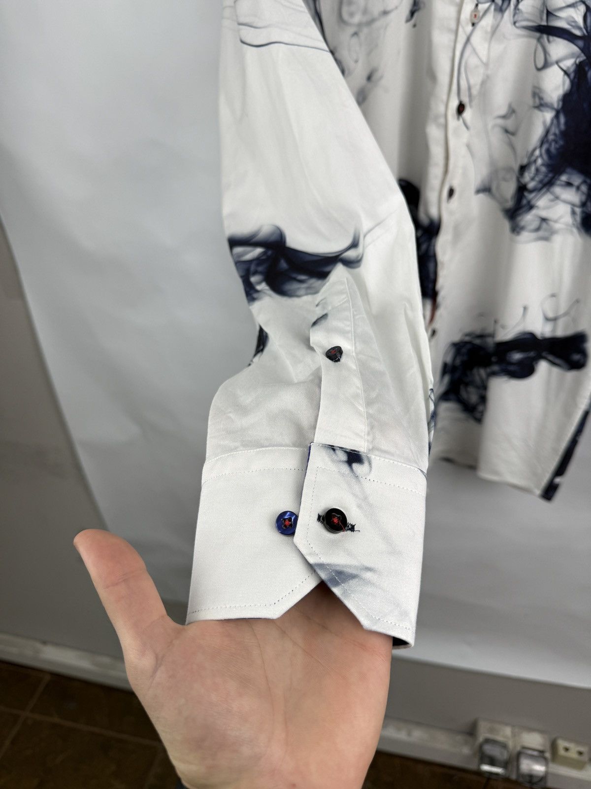 Other 🇬🇧 Claudio Lugli Couture Smoke Ink Print Shirt Luxury Rare Size US XL / EU 56 / 4 - 7 Thumbnail