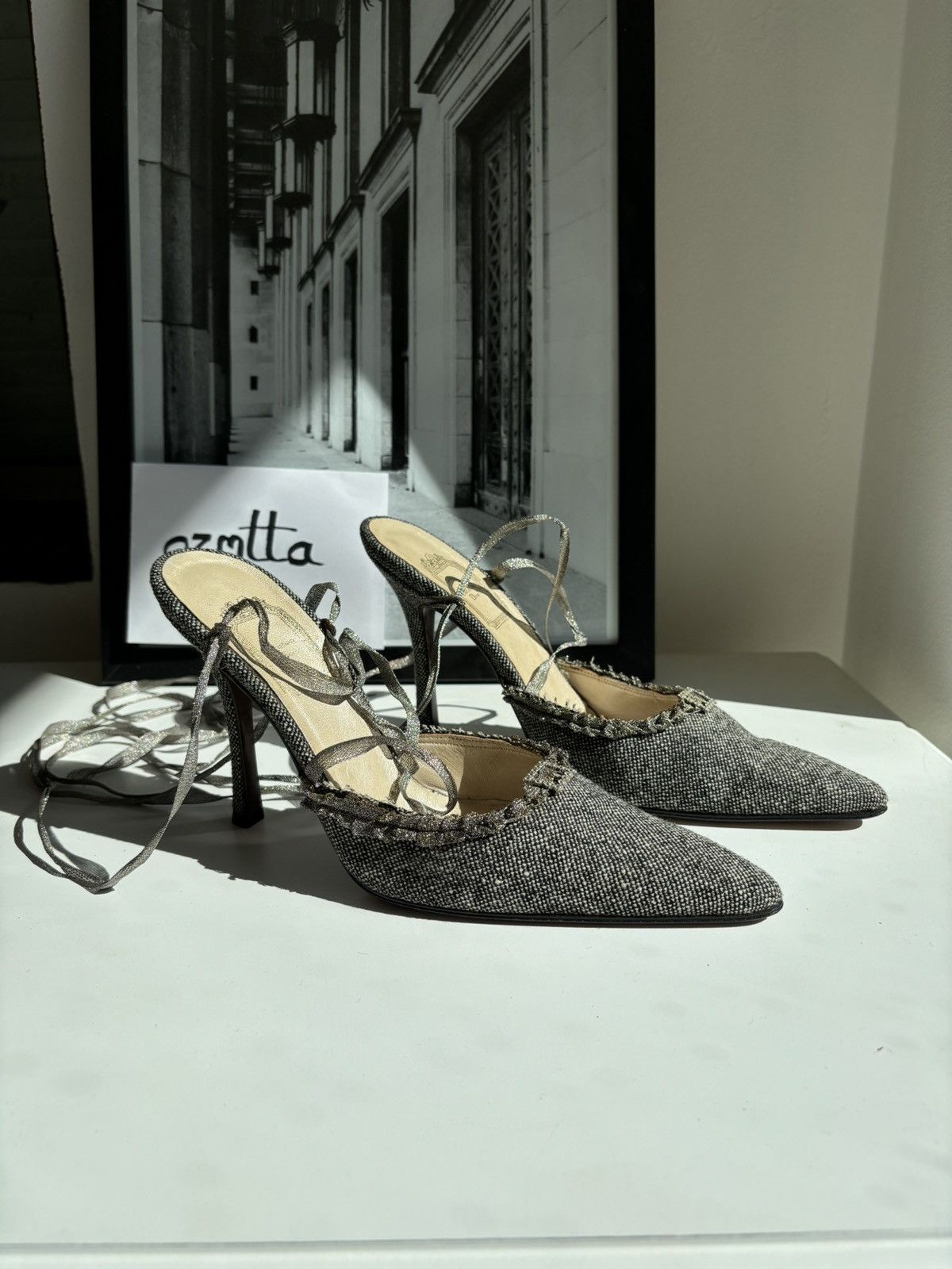 Dior Dior canvas vintage lace up pumps Size US 8.5 / IT 38.5 - 2 Thumbnail