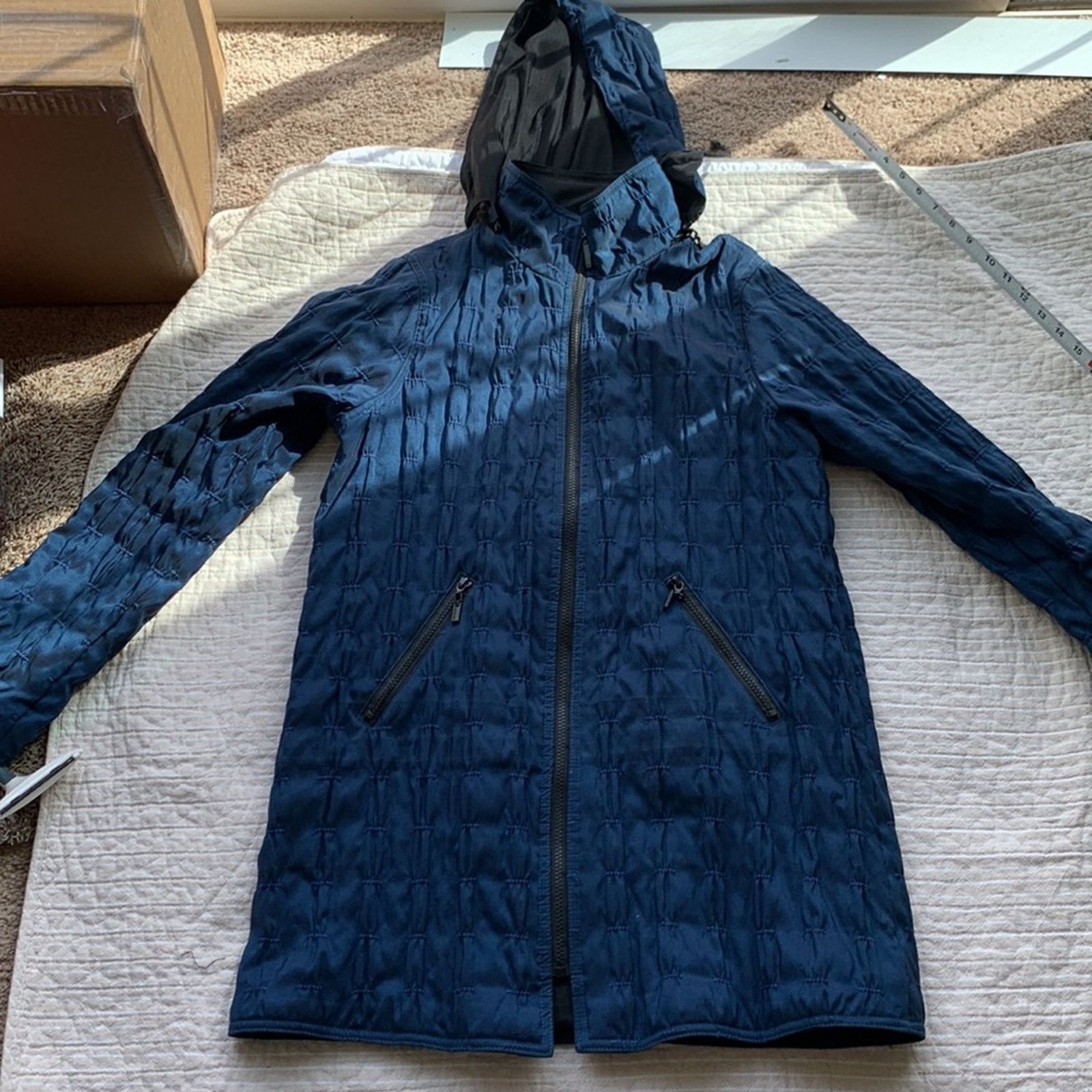 Vintage Mycra pac reversible blue travel raincoat jacket Size XS / US 0-2 / IT 36-38 - 12 Thumbnail