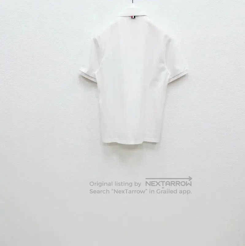 Thom Browne Thom Browne White Short Sleeve Polo Shirt . Size US L / EU 52-54 / 3 - 4 Thumbnail