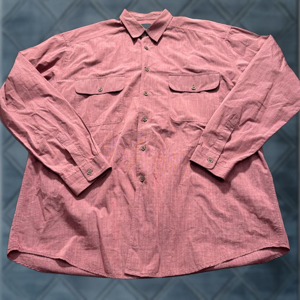 Jigsaw Jigsaw Shirt Mens L Pink Long Sleeve Button-Up England Double Pocket Size US L / EU 52-54 / 3 - 1 Thumbnail