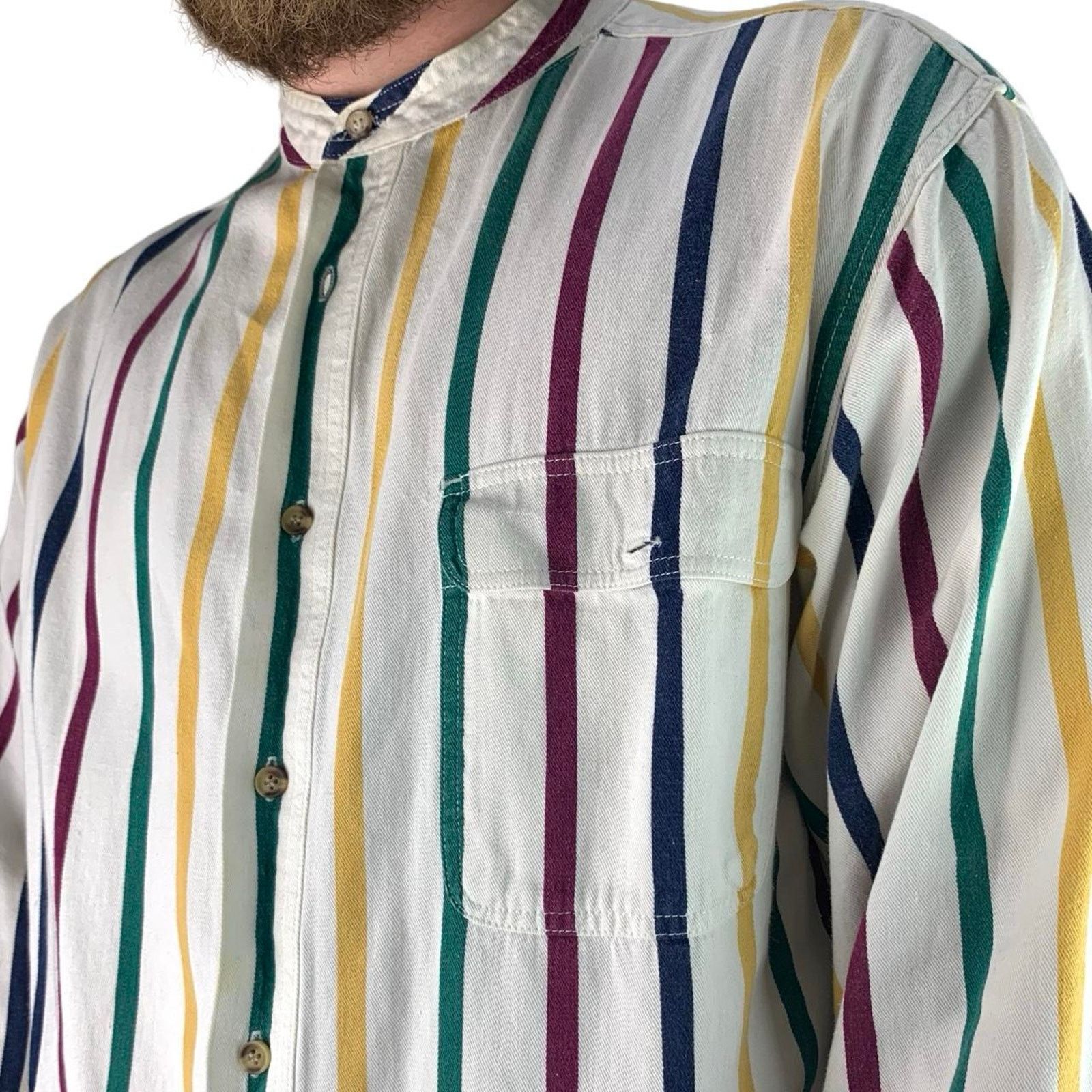 Japanese Brand × Vintage Vintage 90s Kensington Road Striped Button Up Shirt Size US L / EU 52-54 / 3 - 3 Thumbnail