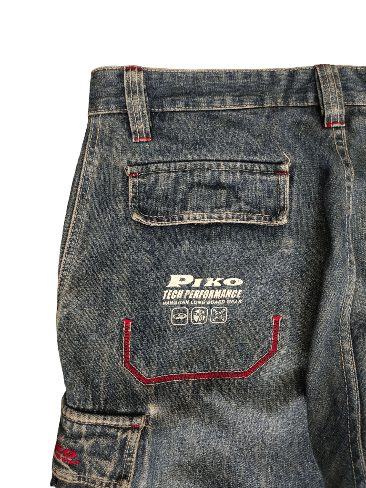 Japanese Brand Baggy Jeans Piko Cargo Wide Leg Denim Y2k Jnco Streetwear Size US 34 / EU 50 - 4 Thumbnail