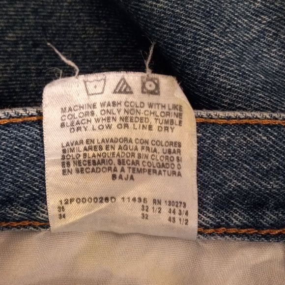 Wrangler Wrangler Size 33x32 Jeans Mens Regular Fit Blue Denim 100% C Size US 33 - 15 Thumbnail