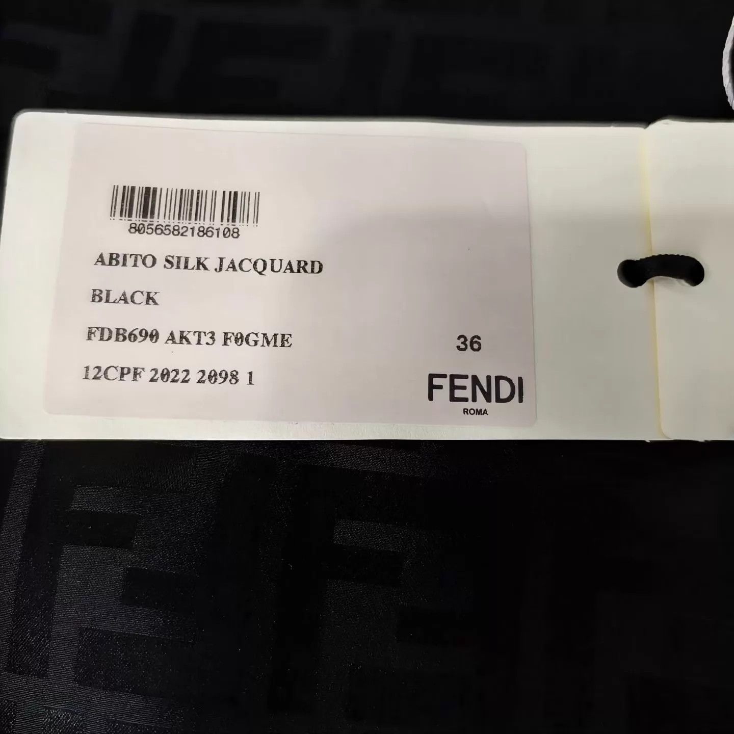 Fendi Fendi Black Monogram All Over Print Silk Dress Size XS / US 0-2 / IT 36-38 - 5 Thumbnail