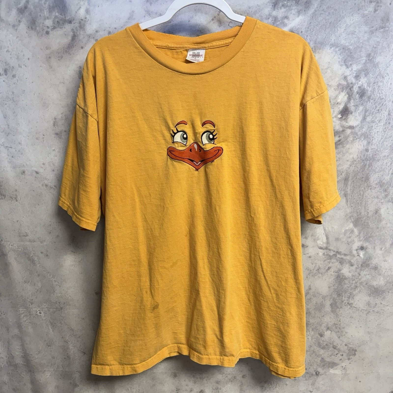 Vintage Vintage 90s Embroidered Duck T Shirt Mens XL Yellow Single S Size US XL / EU 56 / 4 - 2 Thumbnail