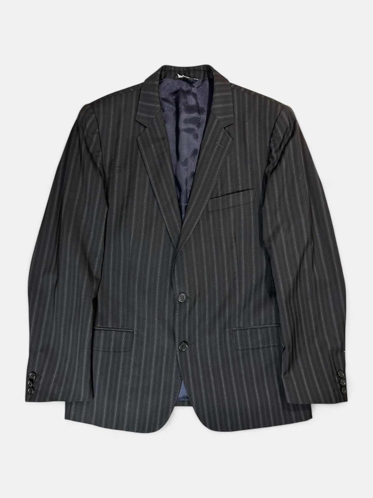 Dolce & Gabbana Dolce & Gabbana - Black Strip Blazer Size 52S - 1 Thumbnail