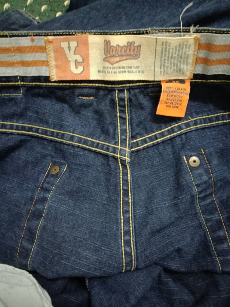 Designer VARCITY BAGGY PACTHES WORK JEANS Size US 38 / EU 54 - 13 Thumbnail