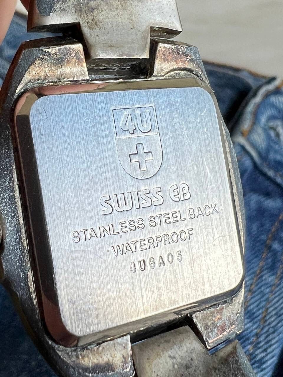 Japanese Brand × Vintage Vintage Swiss 4U futuristic Watch Steel Metal Bracelet Size ONE SIZE - 7 Thumbnail