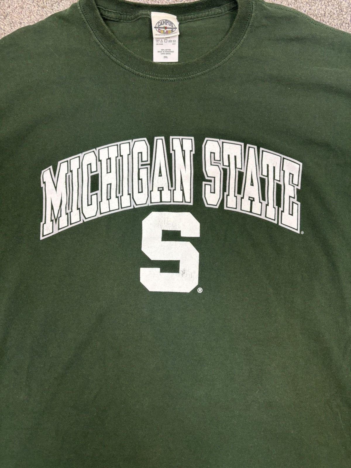Vintage Vintage green msu michigan state spell out tshirt Size US XXL / EU 58 / 5 - 3 Thumbnail